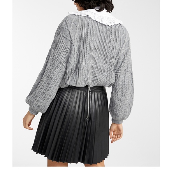 Glamorous black faux leather pleated mini skirt - Picture 2 of 5